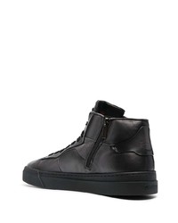 schwarze hohe Sneakers aus Leder von Santoni