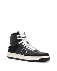 schwarze hohe Sneakers aus Leder von Philippe Model Paris