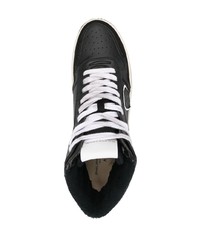 schwarze hohe Sneakers aus Leder von Philippe Model Paris