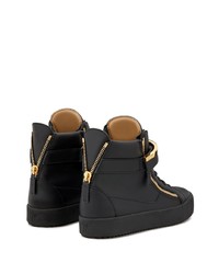 schwarze hohe Sneakers aus Leder von Giuseppe Zanotti