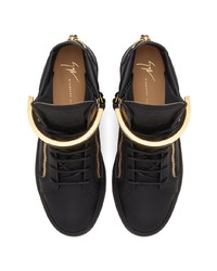 schwarze hohe Sneakers aus Leder von Giuseppe Zanotti