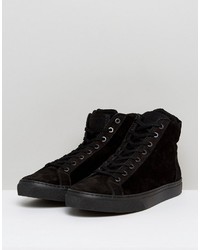 schwarze hohe Sneakers aus Leder von AllSaints