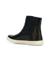 schwarze hohe Sneakers aus Leder von Rick Owens