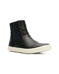 schwarze hohe Sneakers aus Leder von Rick Owens