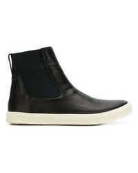 schwarze hohe Sneakers aus Leder von Rick Owens