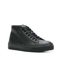 schwarze hohe Sneakers aus Leder von Lanvin