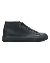 schwarze hohe Sneakers aus Leder von Lanvin