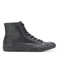 schwarze hohe Sneakers aus Leder von Calvin Klein Jeans