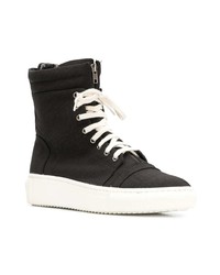 schwarze hohe Sneakers aus Leder von D.GNAK
