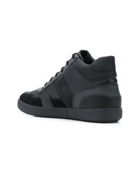 schwarze hohe Sneakers aus Leder von Geox