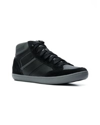 schwarze hohe Sneakers aus Leder von Geox