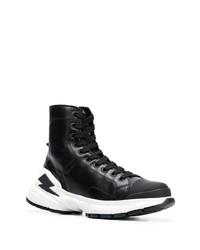 schwarze hohe Sneakers aus Leder von Neil Barrett