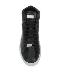 schwarze hohe Sneakers aus Leder von Philipp Plein