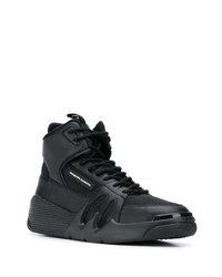 schwarze hohe Sneakers aus Leder von Giuseppe Zanotti