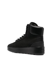 schwarze hohe Sneakers aus Leder von Moncler