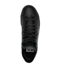 schwarze hohe Sneakers aus Leder von Diesel