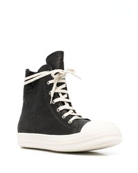 schwarze hohe Sneakers aus Leder von Rick Owens