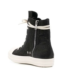 schwarze hohe Sneakers aus Leder von Rick Owens