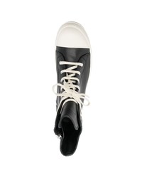 schwarze hohe Sneakers aus Leder von Rick Owens