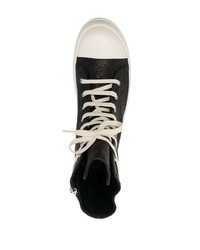 schwarze hohe Sneakers aus Leder von Rick Owens