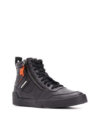 schwarze hohe Sneakers aus Leder von Diesel