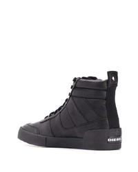 schwarze hohe Sneakers aus Leder von Diesel