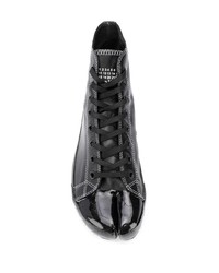 schwarze hohe Sneakers aus Leder von Maison Margiela