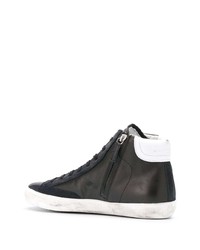 schwarze hohe Sneakers aus Leder von Philippe Model Paris