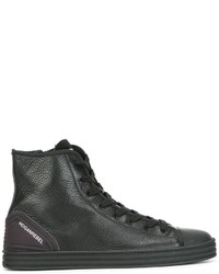 schwarze hohe Sneakers aus Leder von Hogan