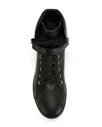 schwarze hohe Sneakers aus Leder von Versace Collection