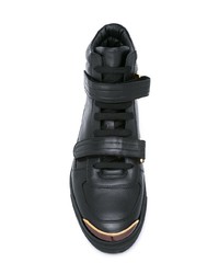 schwarze hohe Sneakers aus Leder von Louis Leeman
