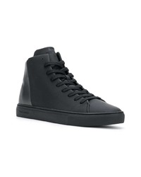 schwarze hohe Sneakers aus Leder von Crime London