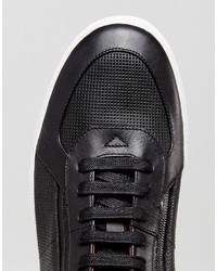 schwarze hohe Sneakers aus Leder von Hugo Boss