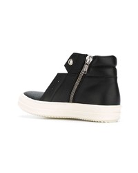 schwarze hohe Sneakers aus Leder von Rick Owens