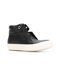 schwarze hohe Sneakers aus Leder von Rick Owens