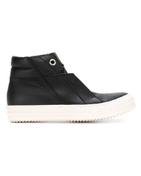 schwarze hohe Sneakers aus Leder von Rick Owens