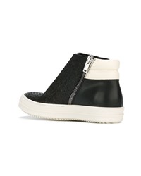 schwarze hohe Sneakers aus Leder von Rick Owens