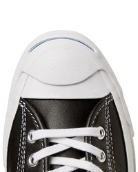 schwarze hohe Sneakers aus Leder von Converse