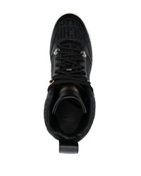 schwarze hohe Sneakers aus Leder von Moschino