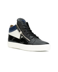 schwarze hohe Sneakers aus Leder von Giuseppe Zanotti Design