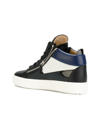 schwarze hohe Sneakers aus Leder von Giuseppe Zanotti Design