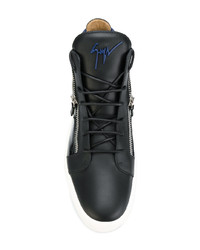 schwarze hohe Sneakers aus Leder von Giuseppe Zanotti Design