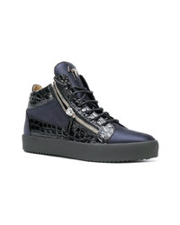 schwarze hohe Sneakers aus Leder von Giuseppe Zanotti Design