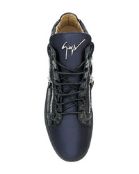 schwarze hohe Sneakers aus Leder von Giuseppe Zanotti Design