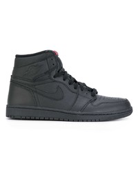 schwarze hohe Sneakers aus Leder von Jordan