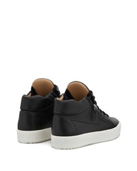 schwarze hohe Sneakers aus Leder von Giuseppe Zanotti