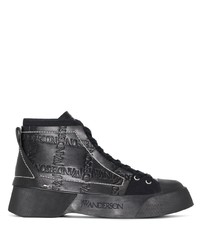 schwarze hohe Sneakers aus Leder von JW Anderson