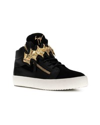 schwarze hohe Sneakers aus Leder von Giuseppe Zanotti Design