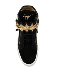 schwarze hohe Sneakers aus Leder von Giuseppe Zanotti Design