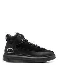 schwarze hohe Sneakers aus Leder von Karl Lagerfeld